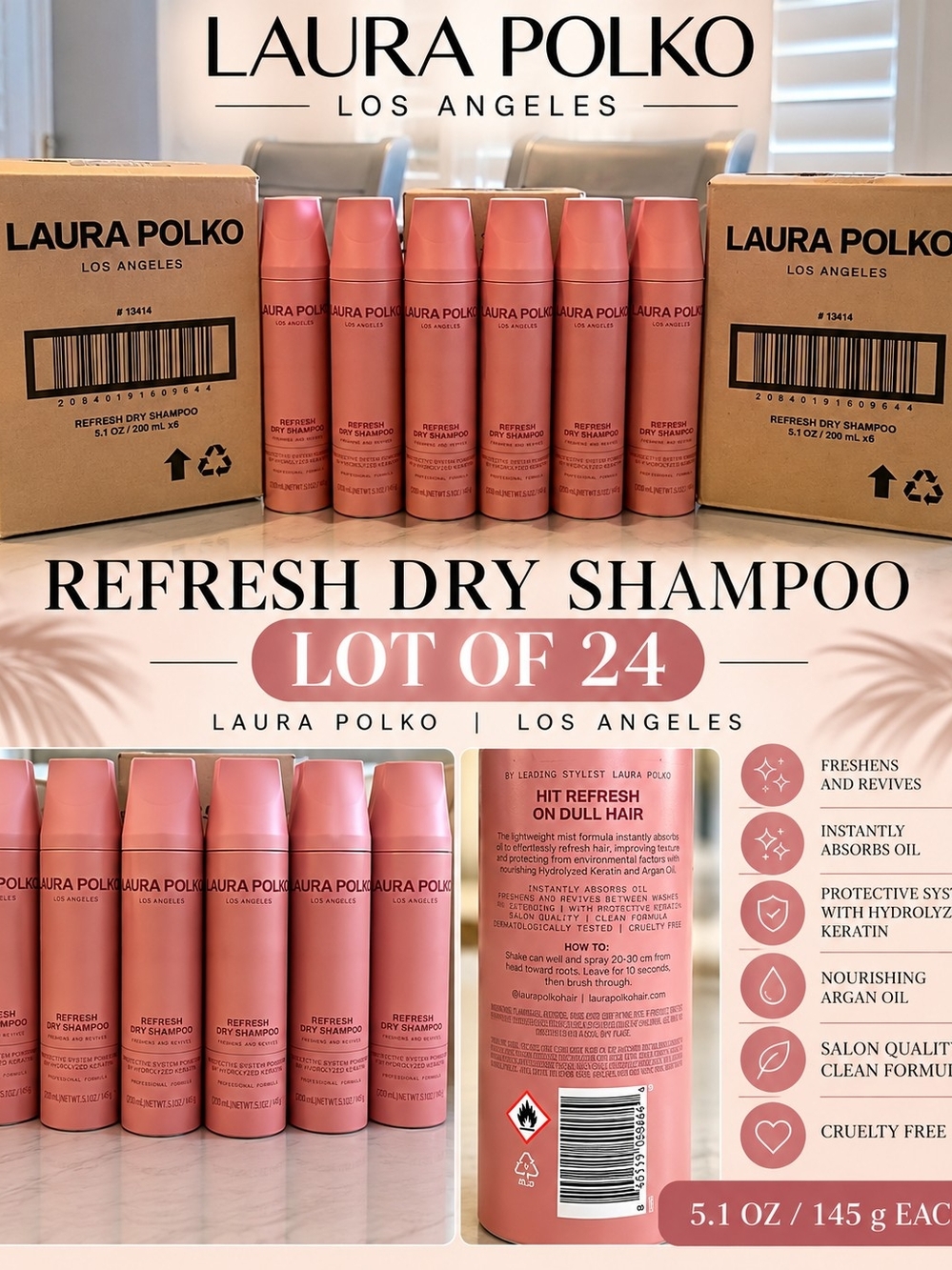 Laura Polko Refresh Dry Shampoo – BRAND NEW LOT OF 24